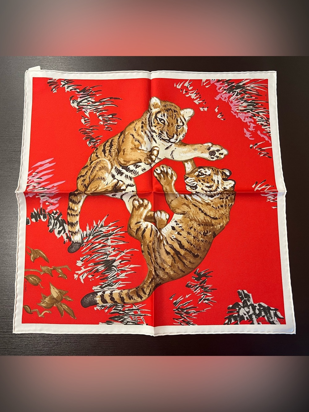 Hermes Les Tigreaux Scarf 45